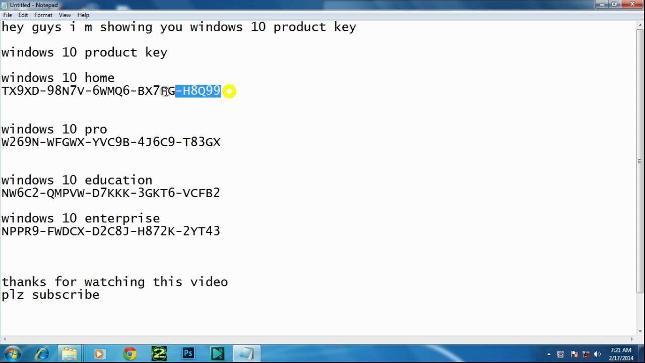 Windows 10 Pro Serial Key New